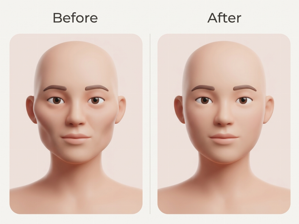 Zygoma reduction significantly narrows the mid-face for a softer appearance.