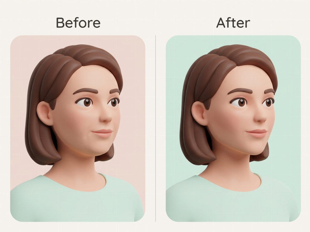Thread lift for subtle jawline refinement.