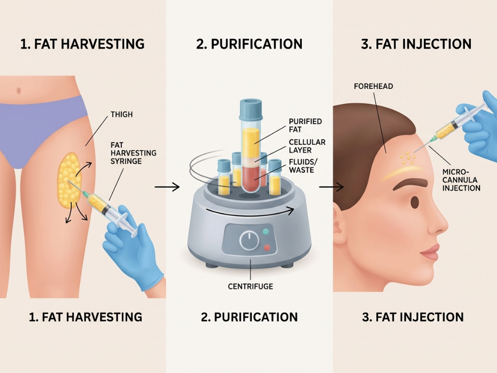The process involves harvesting, purifying, and precisely injecting your own fat.