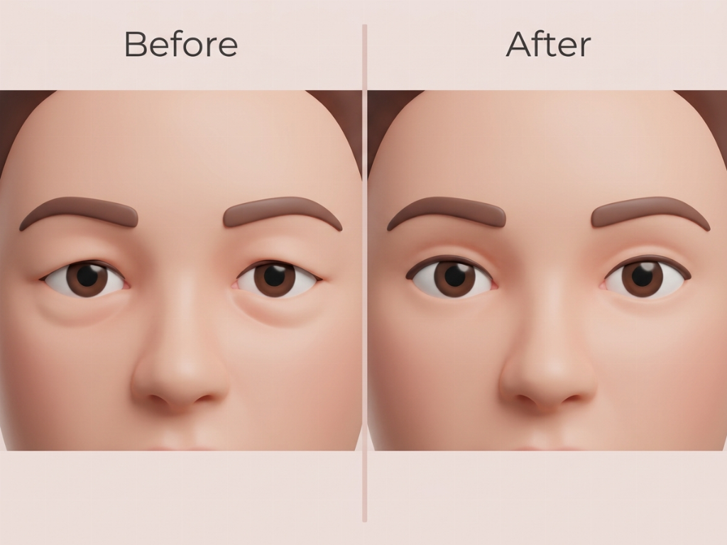 Sub-brow lift to correct sagging without changing the eyelid shape.