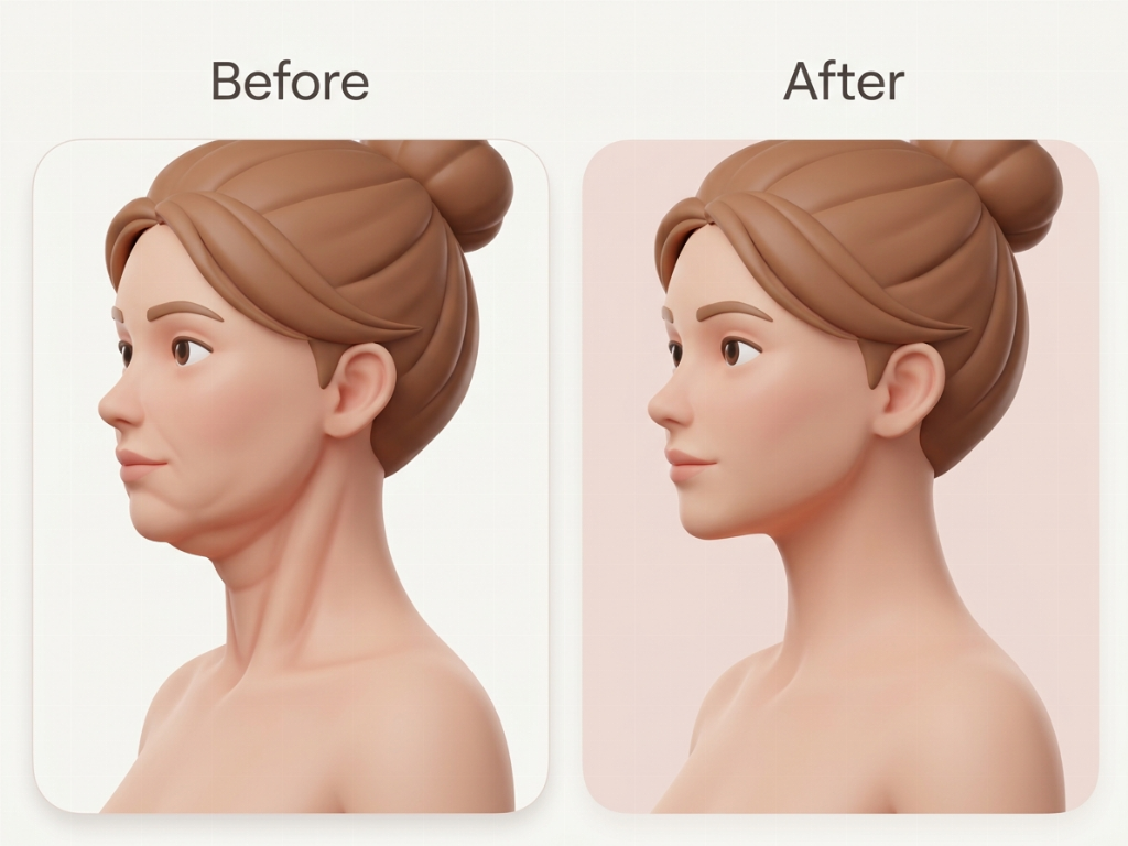 A neck lift can significantly improve the contour of the jawline and neck.