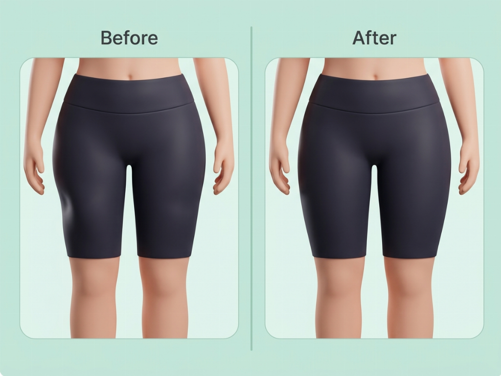 Refining thigh symmetry and filling depressions caused by over-suctioning.