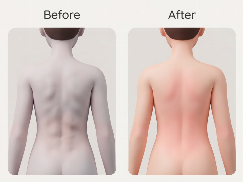 Moxibustion helps improve localized blood flow and relieve chronic muscle tension.