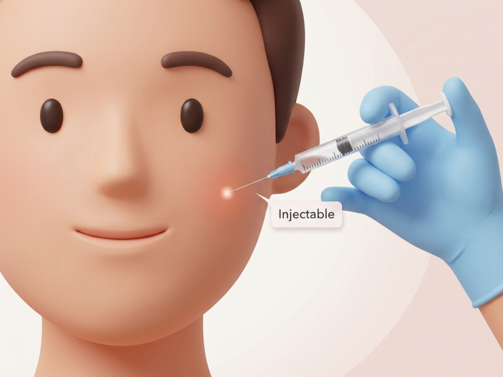 Precise insertion of a hair-thin sterile needle by a specialist.