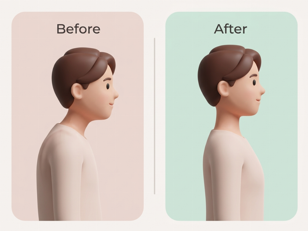 Postural correction and improved mobility after a series of KM treatments.