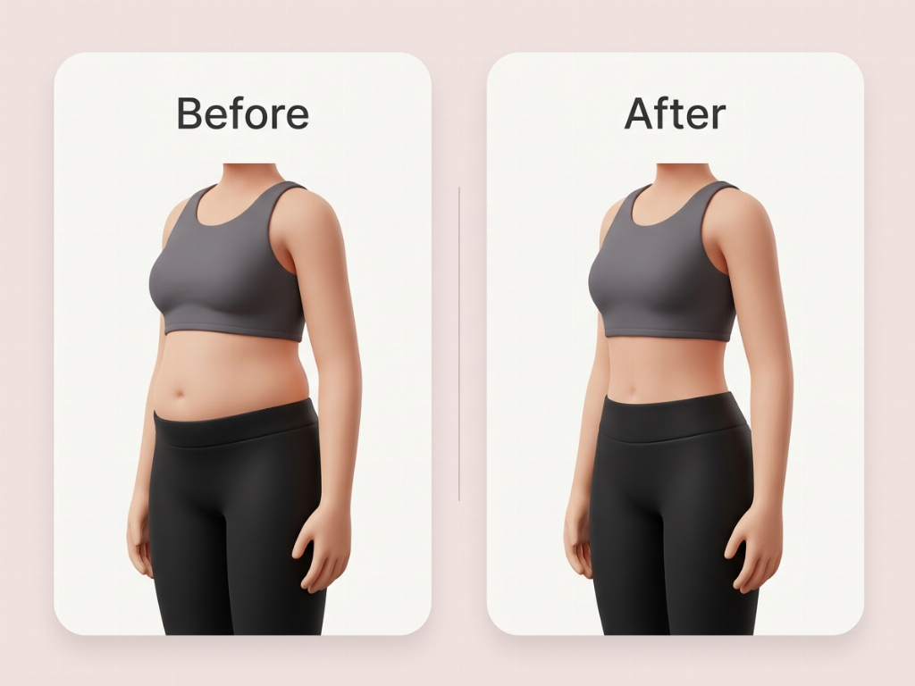Visible reduction in abdominal fat and improved body silhouette after a Hanbang diet program.