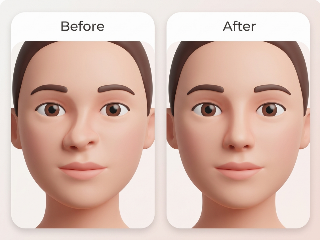 Revision rhinoplasty addresses asymmetry and deviation caused by improper healing or displaced implants.